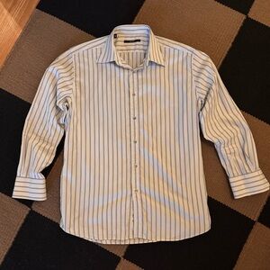 Gucci Men's Gray Striped Dress Shirt
